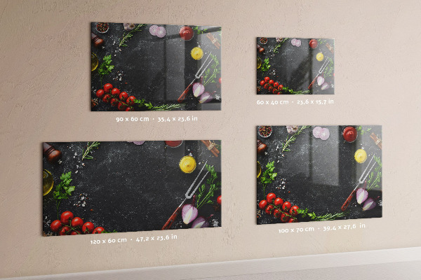 Pizarra magnética de cristal Verduras en el mostrador
