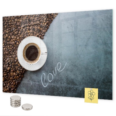 Pizarra magnética de cristal Una taza de café