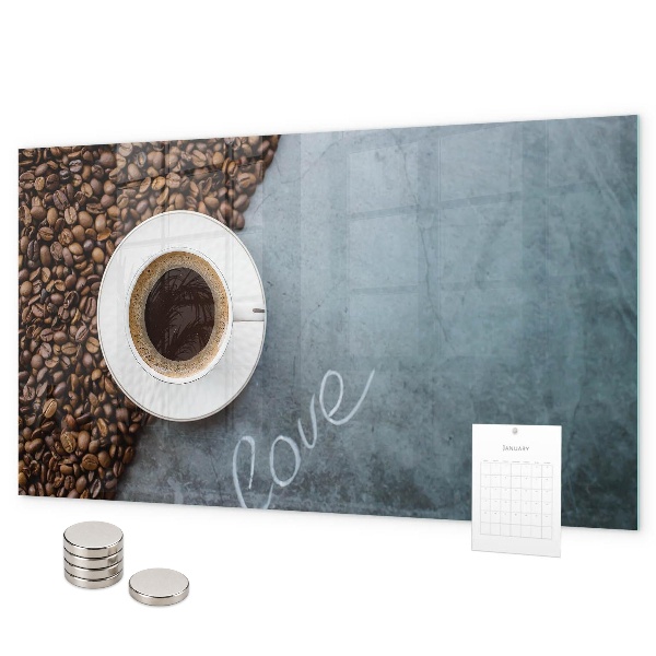 Pizarra magnética de cristal Una taza de café