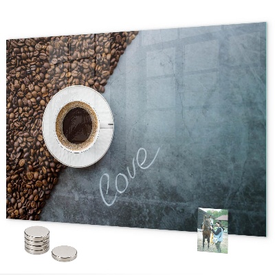 Pizarra magnética de cristal Una taza de café