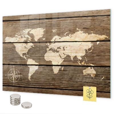 Pizarra magnética Mapa del mundo en la pizarra
