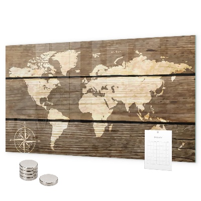 Pizarra magnética Mapa del mundo en la pizarra