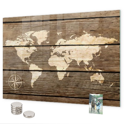 Pizarra magnética Mapa del mundo en la pizarra
