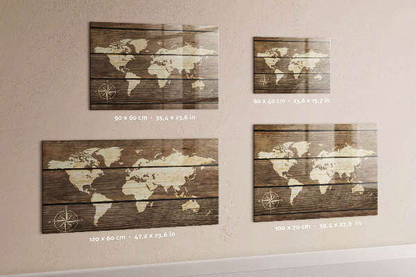 Pizarra magnética Mapa del mundo en la pizarra