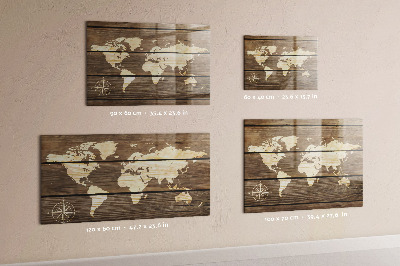 Pizarra magnética Mapa del mundo en la pizarra