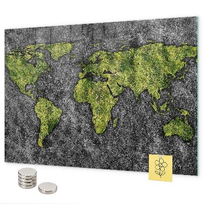 Pizarra magnética de cristal Mapa del mundo
