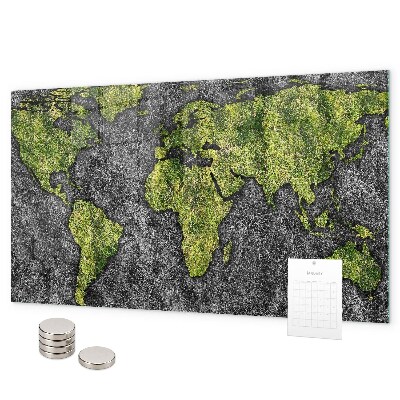 Pizarra magnética de cristal Mapa del mundo