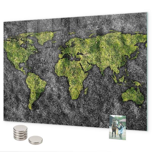 Pizarra magnética de cristal Mapa del mundo