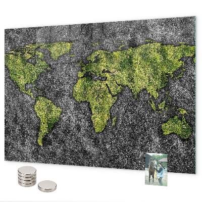 Pizarra magnética de cristal Mapa del mundo