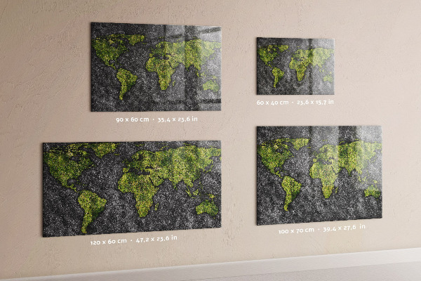 Pizarra magnética de cristal Mapa del mundo