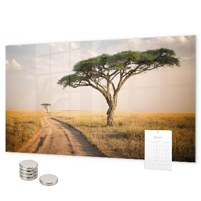 Pizarra magnética de cristal paisaje africano