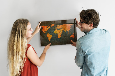 Pizarra magnética Mapa del mundo