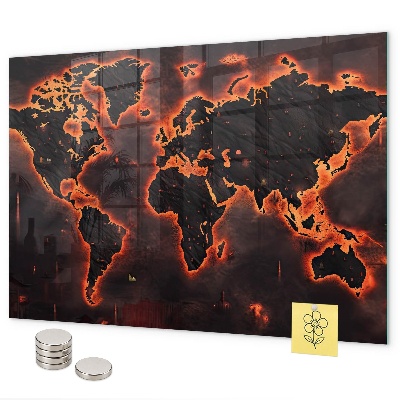 Pizarra magnética Mapa del mundo