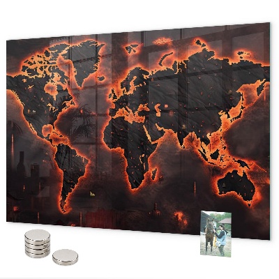 Pizarra magnética Mapa del mundo