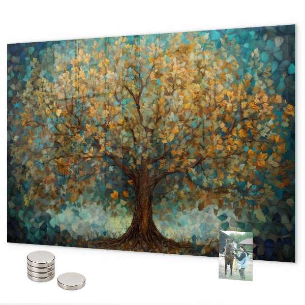 Pizarra magnética de cristal Árbol mosaico