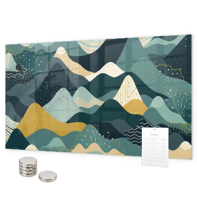 Pizarra magnética de cristal Montañas ilustrativas