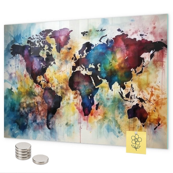 Pizarra magnética Mapa de acuarela