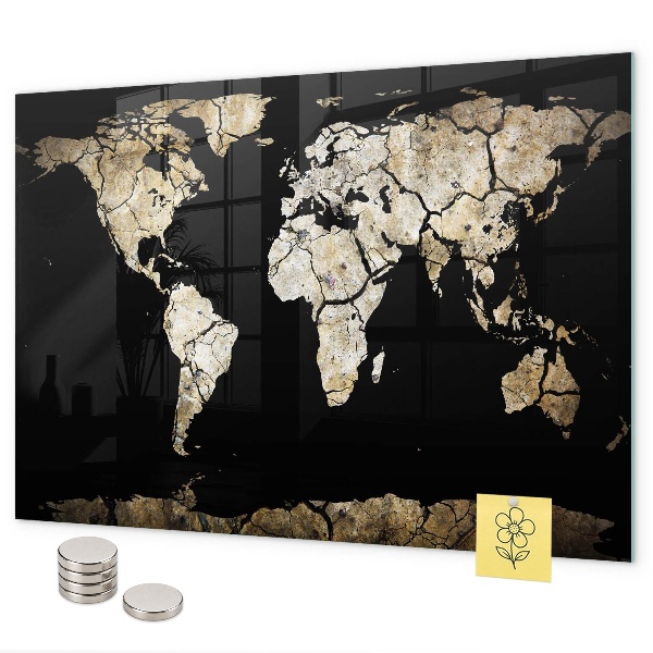 Pizarra magnética de cristal Mapa mundial de sequías