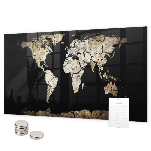 Pizarra magnética de cristal Mapa mundial de sequías