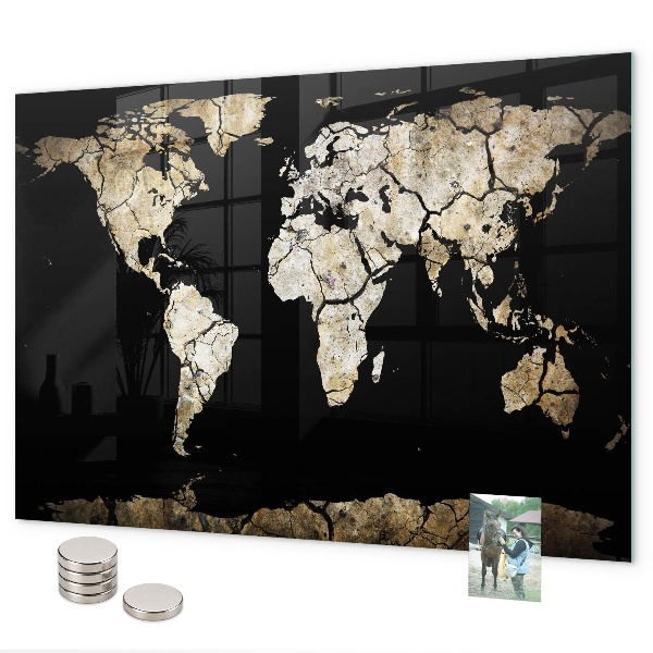 Pizarra magnética de cristal Mapa mundial de sequías