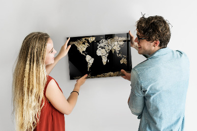 Pizarra magnética de cristal Mapa mundial de sequías