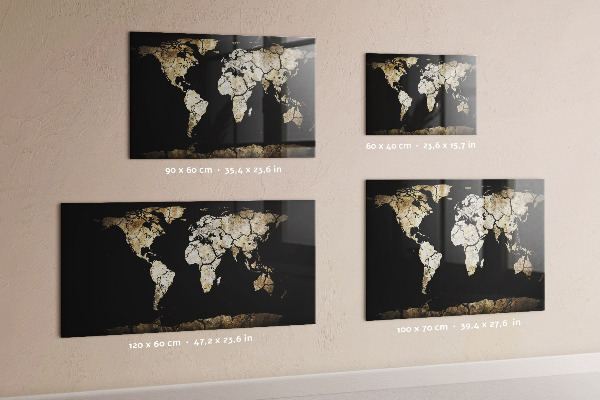 Pizarra magnética de cristal Mapa mundial de sequías