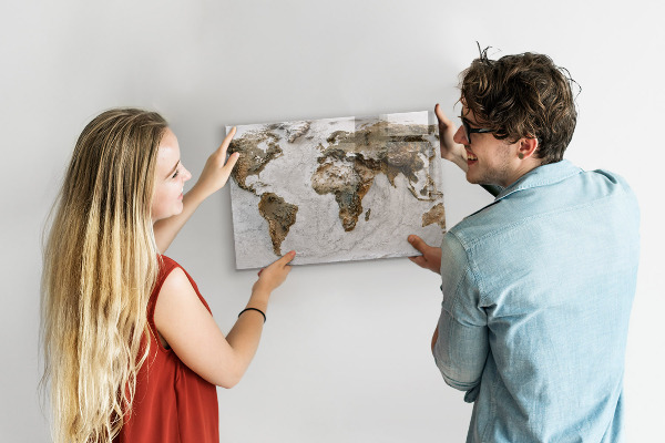 Pizarra magnética Mapa del mundo antiguo