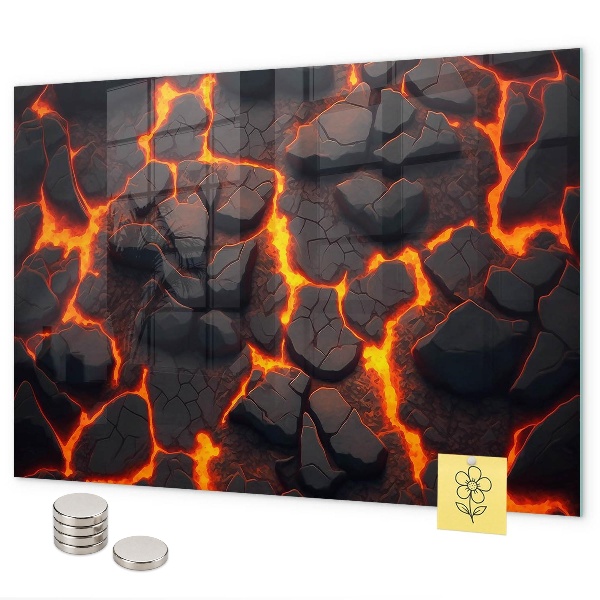 Pizarra magnética de cristal volcán de lava