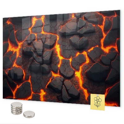 Pizarra magnética de cristal volcán de lava