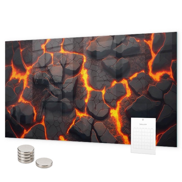 Pizarra magnética de cristal volcán de lava
