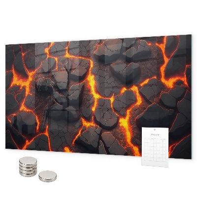 Pizarra magnética de cristal volcán de lava
