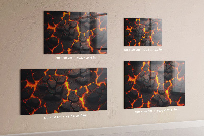 Pizarra magnética de cristal volcán de lava
