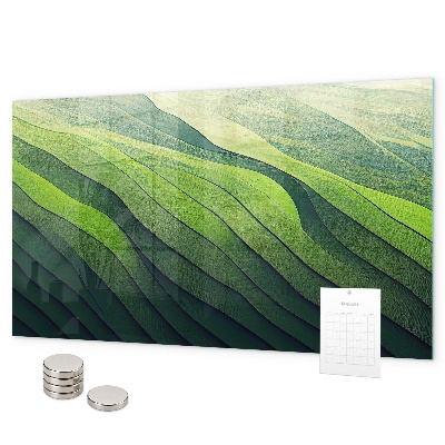 Pizarra magnética Campos verdes abstractos
