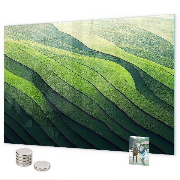 Pizarra magnética Campos verdes abstractos