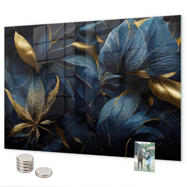 Pizarra magnética de cristal Flores ornamentales