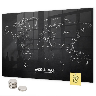 Pizarra magnética Países en el mapa mundial