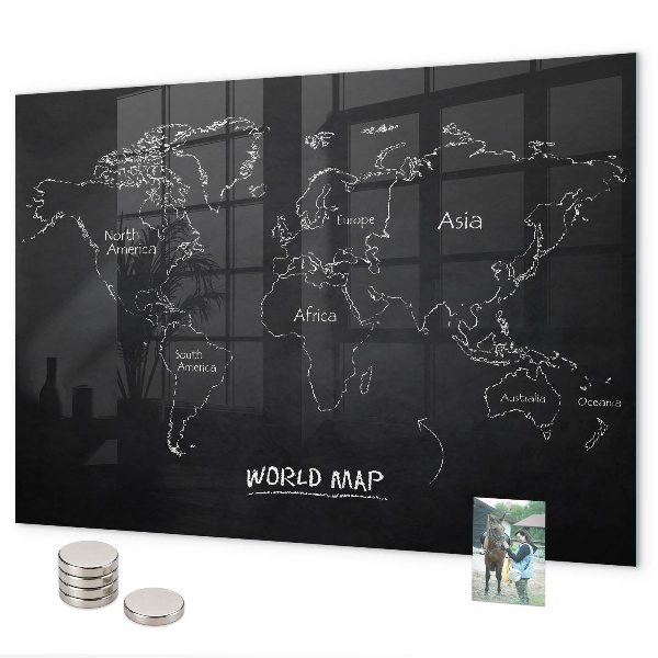 Pizarra magnética Países en el mapa mundial