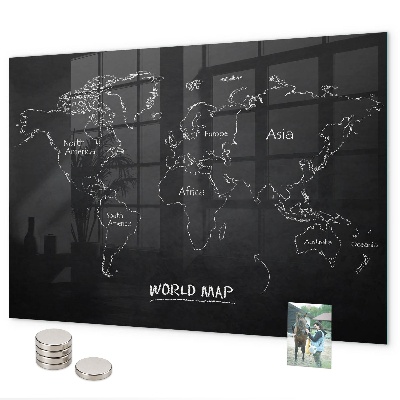 Pizarra magnética Países en el mapa mundial
