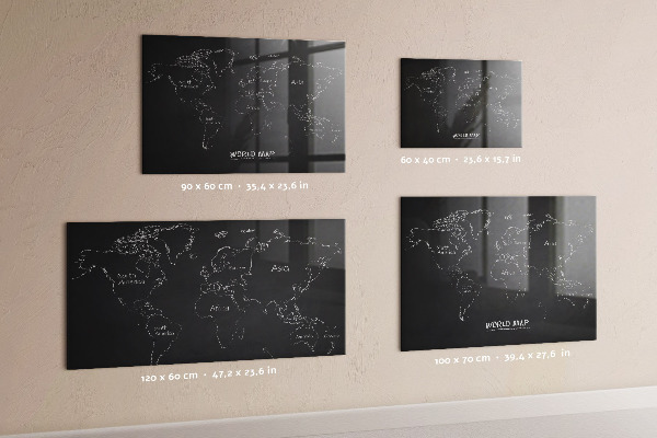Pizarra magnética Países en el mapa mundial
