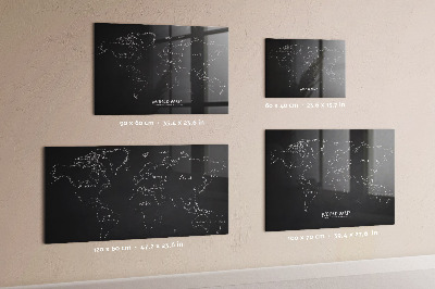 Pizarra magnética Países en el mapa mundial