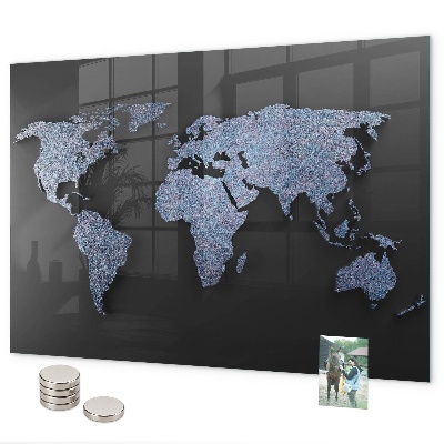 Pizarra magnética Mapa mundial en 3D