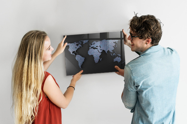 Pizarra magnética Mapa mundial en 3D