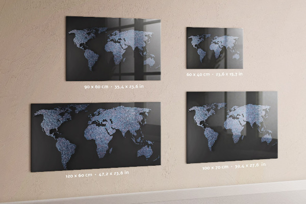 Pizarra magnética Mapa mundial en 3D