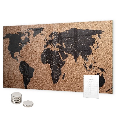Pizarra magnética de cristal Mapa del mundo