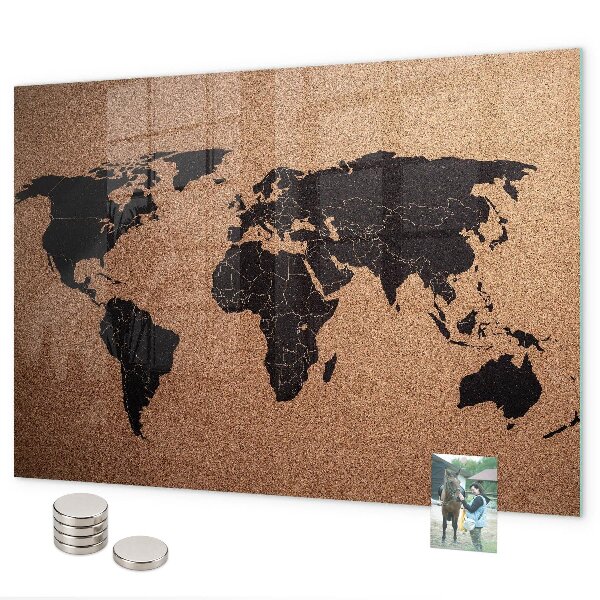 Pizarra magnética de cristal Mapa del mundo