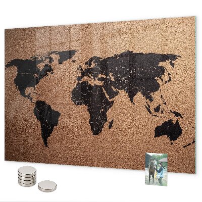 Pizarra magnética de cristal Mapa del mundo
