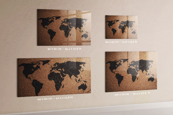 Pizarra magnética de cristal Mapa del mundo