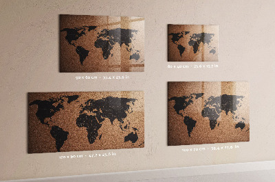 Pizarra magnética de cristal Mapa del mundo