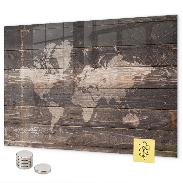 Pizarra magnética Mapa del mundo en madera