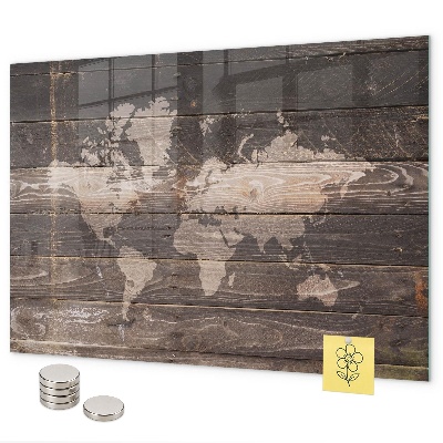 Pizarra magnética Mapa del mundo en madera